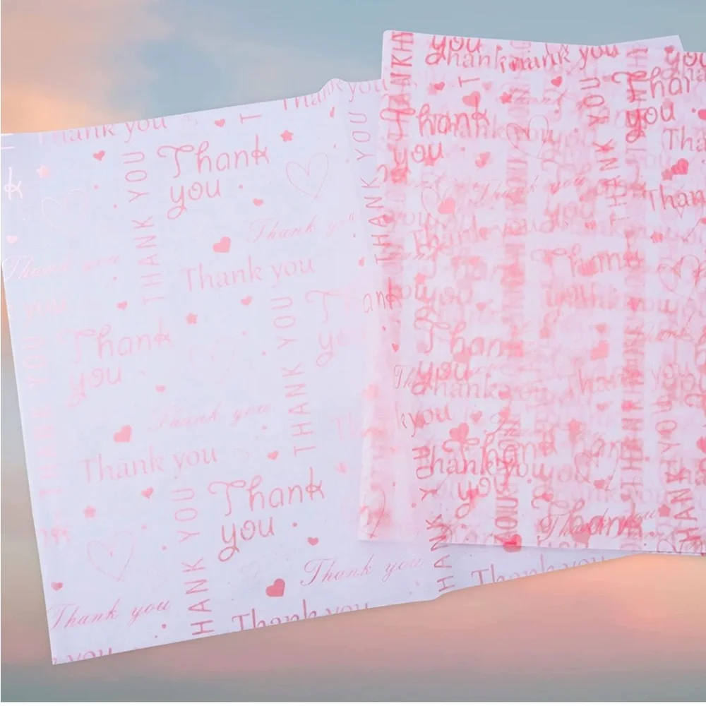 100 Pink Thank You Tissue Paper Sheets, 14x20 PRICE IS FIRM - Picture 8 of 8